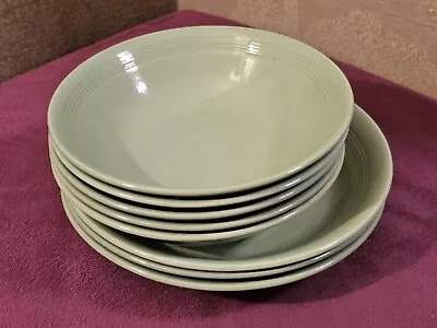 Buy Vintage Woods Ware Beryl Green 5x Cereal + 3x Soup Bowls 40s WW2 Wartime Utility • 7.99£