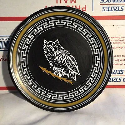 Buy Savas Rhodes Hand Painted Pottery Plate Owl Black White Greek 7.25  • 19.12£
