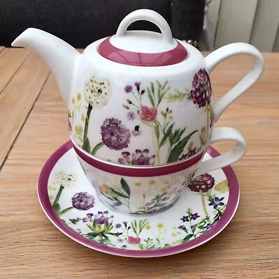 Buy Queens China Tea For One Teapot Cup Saucer Himalayan Flowers RHS • 10£