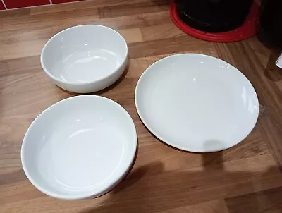 Buy 5 QUEENS JAMIE OLIVER WHITE 4 Bowls 1 Plate VGC • 20£