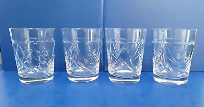 Buy 4 Cut Glass Whiskey Whisky Tumbler Glasses - 9 Oz • 10.25£