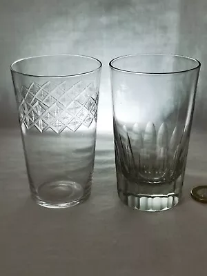 Buy Antique Victorian Glass Champagne Tumbler Blown Engraved Glasses X 2 VGC • 5£