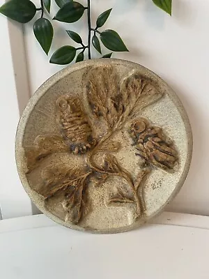 Buy Bernard Rooke Stoneware Owl Wall Plate Nature Vintage British Pottery Signed • 32.30£