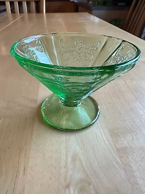 Buy Federal Glass Co Madrid Pattern Green Cone Shape Footed Sherbet,  4 Ounces • 7.68£