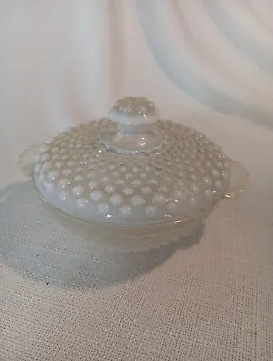 Buy Fenton Opalescent Hobnail Glass Covered Candy Dish Bowl W/ Lid • 19.23£