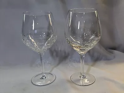Buy Lot Of 2- PIER 1, ANGLED RIM, BALLOON CRACKLE GLASS - CLEAR, RED WINE GOBLETS  • 47.94£