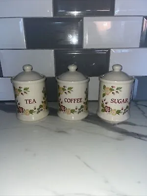 Buy Staffordshire Biltons/woolworths Country Lane Storage Jars X 3 Tea Coffee Sugar • 23.99£