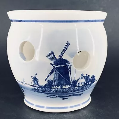 Buy Delft Blue Ceramic Pottery Bulb Planter Votive Holder Marked 4.75” Tall • 11.84£