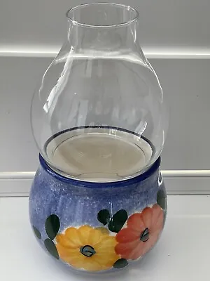 Buy Hand Made Ceramic Candle Holder With Glass Shade From Spain • 6£
