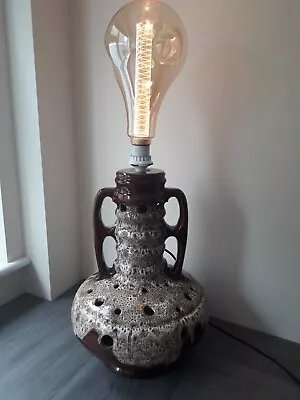 Buy Mid Century West German Fat Lava Pottery Lamp • 94.95£