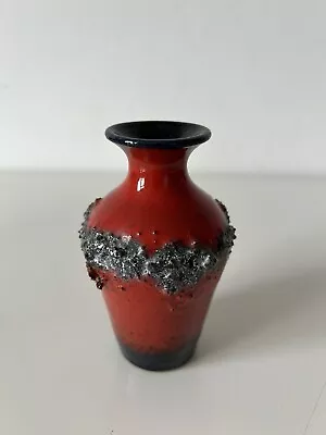 Buy Red Fat Lava Small Pottery Vase German • 34.99£