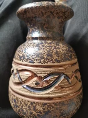 Buy Vintage Mejias Polonio Stoneware Vase Spanish Pottery Brown Copper Engraving 6  • 6.99£