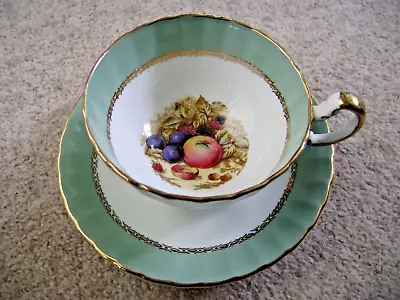Buy Aynsley England Bone China Porcelain Orchard Fruit Tea Cup And Saucer • 35£