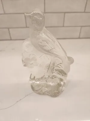 Buy Vtg Viking Glass Clear & Frosted Bird Robin Figurine Bookend Paperweight 7.25  • 23.68£