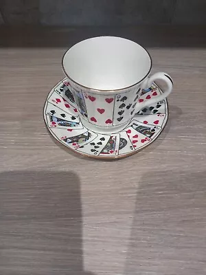 Buy Queens / Elizabethan Playing Cards Espresso Cup & Saucer Cut For Coffee • 5.99£