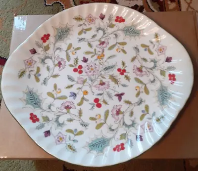 Buy Minton Floral Swirl Cake Handled Bone China Plate “holly Berry” Pattern, England • 19.99£