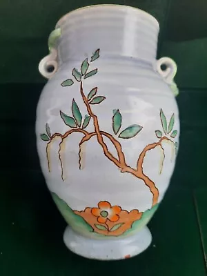 Buy Art Deco Crown Devon Vase Hand Painted , Blue & Multi Coloured Floral Pattern • 27.95£