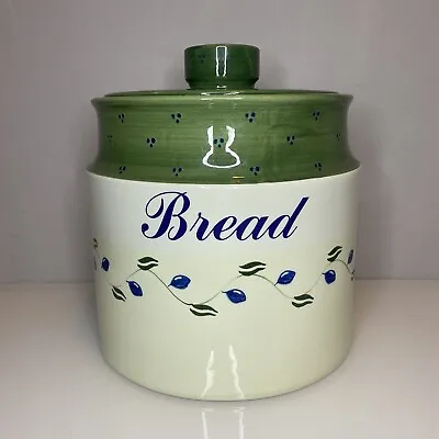 Buy Price Kensington Bread Bin Crock Storage Jar Pottery Pot Lidded Leaves Berries • 44.99£