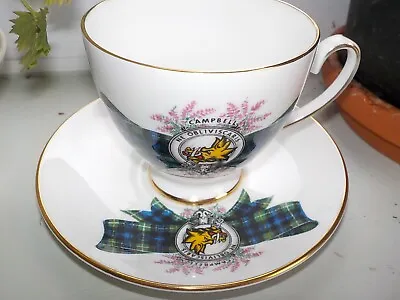 Buy Vintage Royal Grafton Bone China Scottish Clan Campbell Tea Cup & Saucer A/C11 • 22£