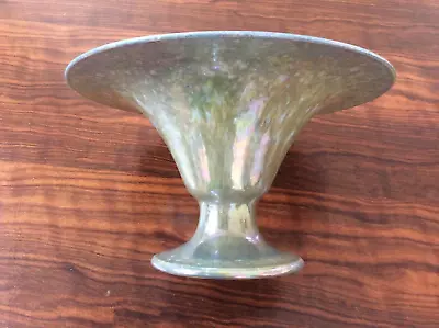 Buy Ruskin Rare Eggshell & Shape 1924 Signed Green Lustre Pedestal Bowl In Vgc • 695£