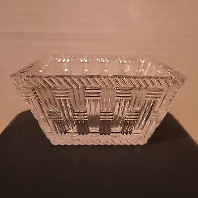 Buy Tiffany & Co. Square Crystal Glass Basket Weave Pattern Bowl 4  - Mint • 28.50£