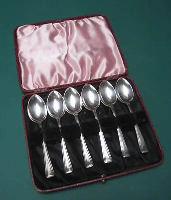 Buy Thomas Turner - Silver Plated Art Deco Tea Spoons - Set Of 6 Boxed - 1934 • 8£