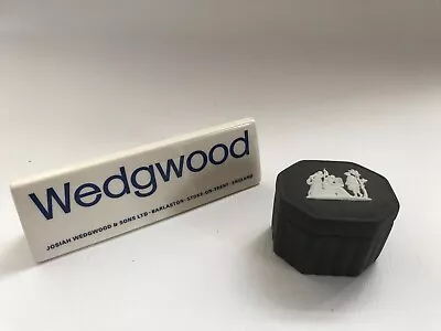 Buy Wedgwood Black Jasperware Small Pill Box In Excellent Condition • 29.99£