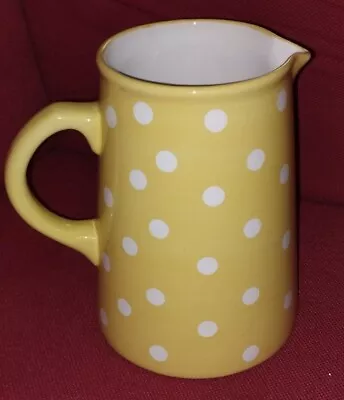 Buy Laura Ashley  Large Yellow Polka Dot Jug Pitcher  7.5” 19cm Pottery  New Vgc • 12£