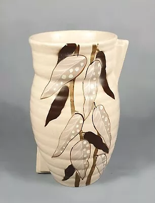 Buy Vintage Art Deco Brentleigh Ware Marwood Leaf Pattern Vase • 10£