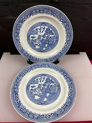 Buy 2 X Woods Ware Blue & White Willow Pattern Round Platters Dinner Plates 12  Wide • 19.99£