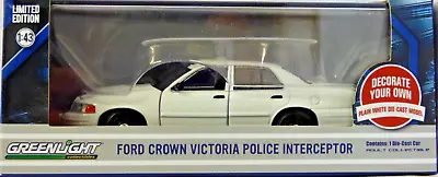 Buy Greenlight Models Ford Crown Victoria Police Interceptor White 1:43 Scale • 19.99£