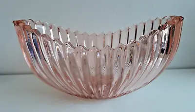 Buy Vintage 50s Sowerby Large Pink Oval Boat Glass Bowl • 17.95£