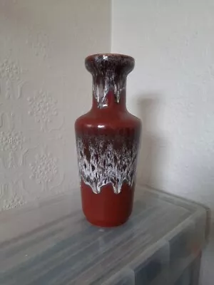 Buy VINTAGE Kingston Pottery Hull Vase Brown Mid Cent Fat Lava Style 27cm KP39 - No2 • 20£