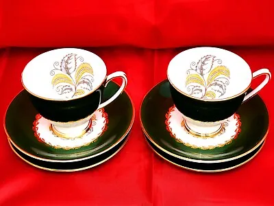 Buy 2 Vintage & Retro Royal Standard Fine Bone China ' Chateau ' Floral Coffee Trios • 19.99£