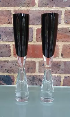 Buy Pair Royal Doulton Crystal Julien Macdonald Black Ignite Champagne Flutes • 28£