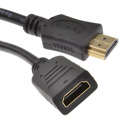Buy 2m HDMI EXTENSION Cable Male Plug To Female Socket Lead To Extend TV HDMI Cable • 3.70£