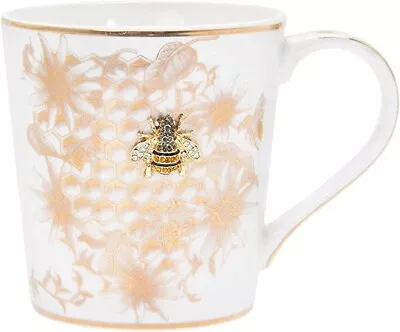 Buy Golden Honey Bee Hive Honeycomb Fine China Mug With Metal Bee Motif XMAS GIFT • 9.49£