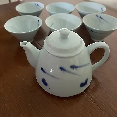 Buy Vintage Mini Chinese Tea Set Pale Blue • 8£
