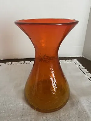 Buy Vintage Blenko Amberina Hourglass Crackle Glass Vase • 52.04£