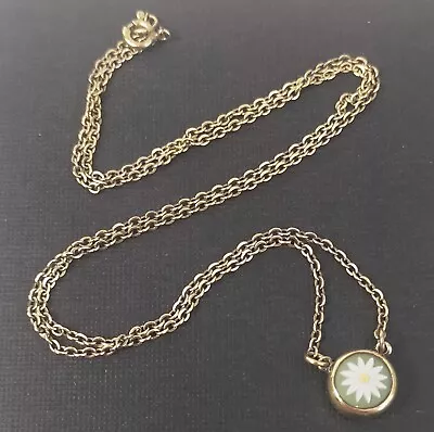 Buy Vintage 925 Silver Gold Vermeil Wedgwood Daisy Tri-Colour Jasperware Necklace • 74£
