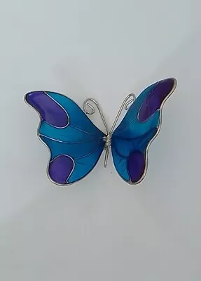 Buy Stained Glass Metal  Butterfly Sun Catcher Decorative Ornament Memorial  • 11£
