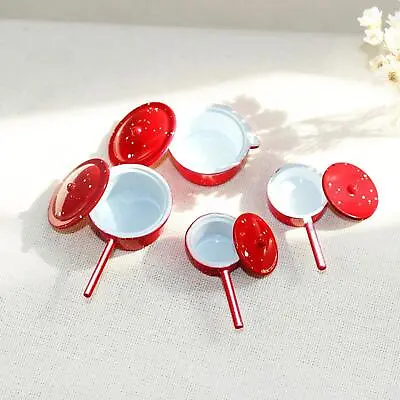 Buy Dollhouse Miniature Cooking Pot 1:12 Frying Pans Cookware Toy Kids 3+ Red • 7.76£