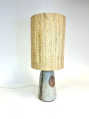 Buy Vintage Bernard Rooke Ceramic Pottery Table Lamp With Bamboo Shade • 355£