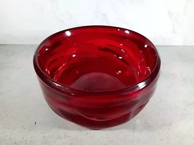 Buy Whitefriars Glass Ruby Knobbly Bowl Mid 1960s Vintage • 19.50£