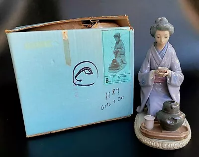 Buy Lladro 5122 JAPANESE GIRL SERVING TEA, Geisha, Retired 1994 W/Orig Box - 8-3/4  • 151.32£