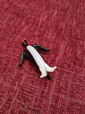 Buy Vintage Miniature Black And White Glass Penguin, Red Beak - Pirelli, Murano? • 8£