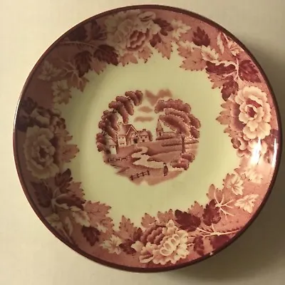Buy Woods Ware Enouch Woods English Scenery 5 Inch Ceramic Saucer Maroon Pink #786 • 10.56£