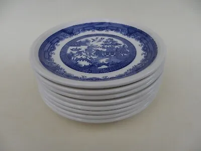 Buy Staffordshire Tableware England Blue & White Willow Pattern Set Of 8 Side Plates • 24£
