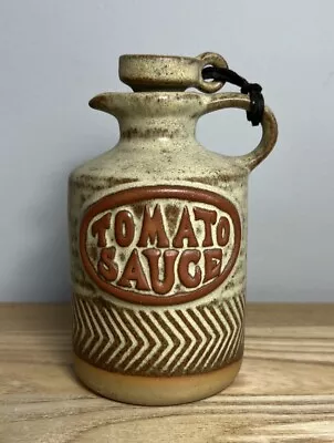 Buy Cornish Pottery - Tomato Sauce Bottle / Jug - With Pottery Stopper - 14cm Tall • 9.99£
