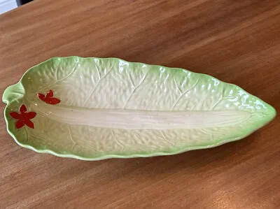 Buy Vintage Beswick Ware Serving Dish Green Leaf Flower Cucumber Shape 221 31.6cm • 2.99£